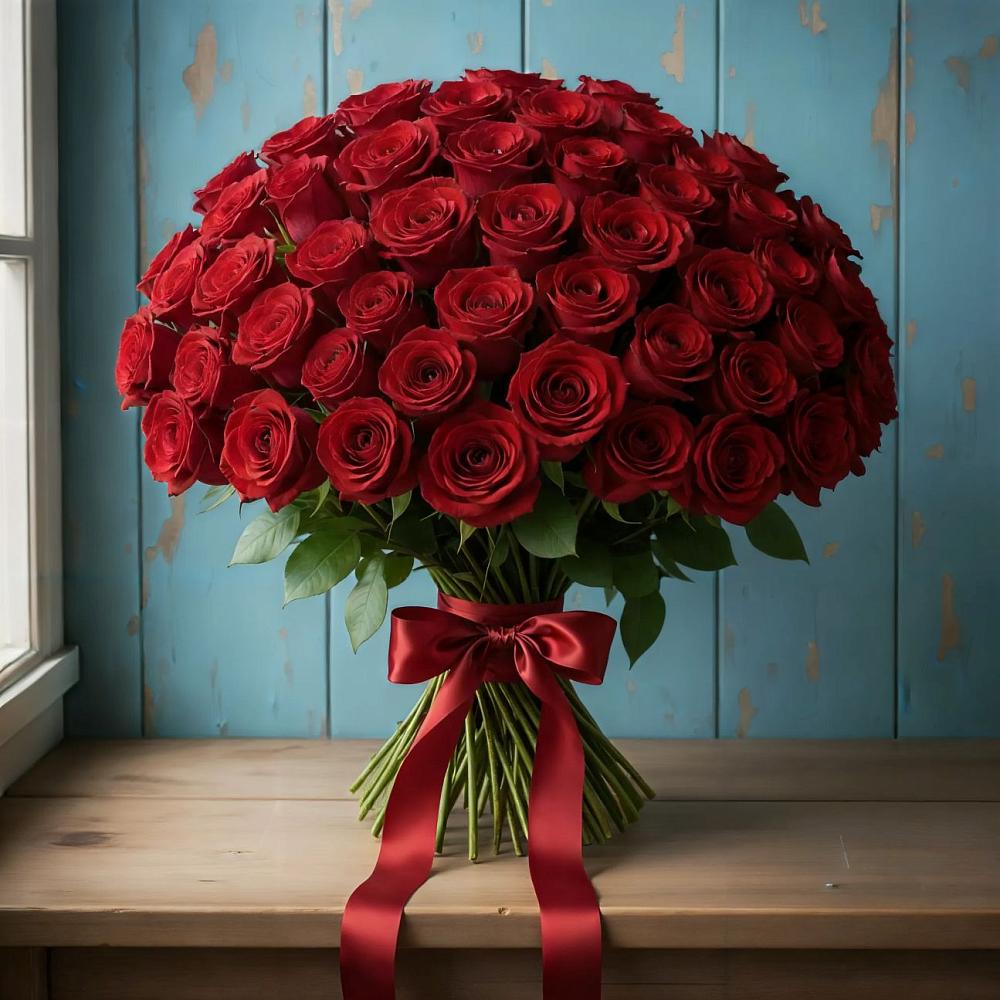 Букет Красные розы Блэк Меджик в Шангале