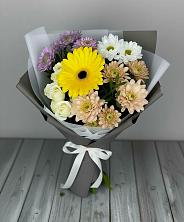 Букет цветов из:  Розы, Герберы и Хризантемы в Шангале
