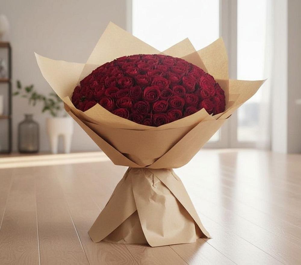 Букет 101 Красная роза в Шангале