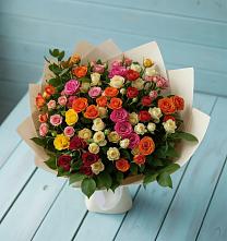 Букет Микс из разноцветных кустовых роз #REPLACE_PRED# Шангале